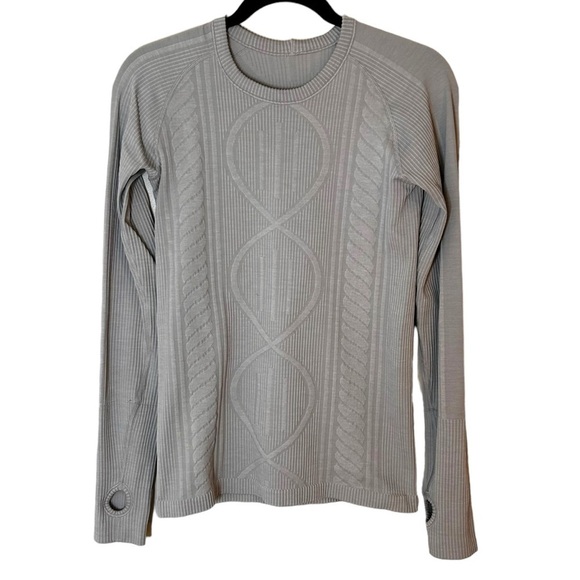 Lululemon Rest Less Pullover- Heathered Silver Spoon- Size 8 - Picture 8 of 14